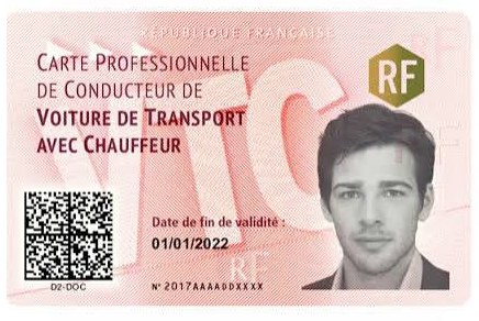 Carte professionnelle VTC